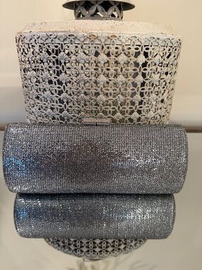 Jimmy Choo Silver Crystal Clutch